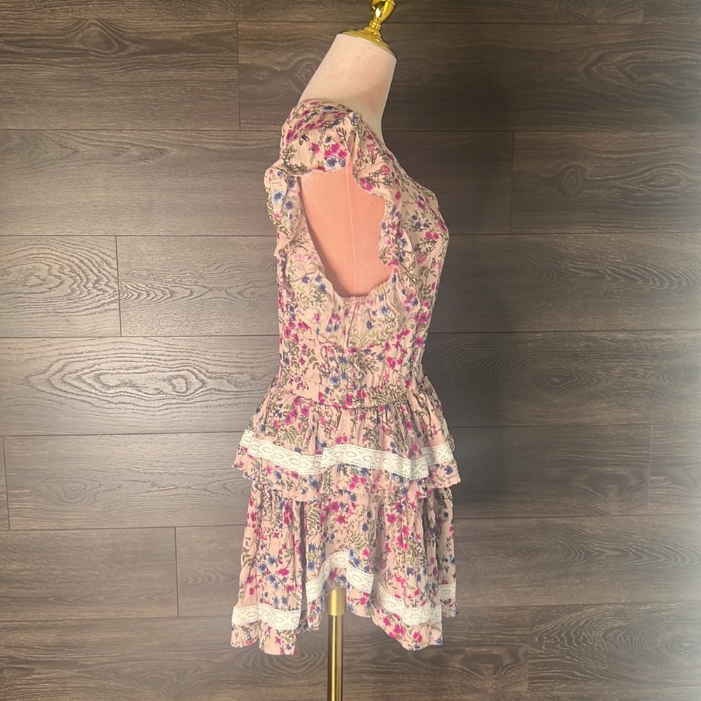 Sokie Collective Size S The Mini Flicker Dress Light Pink Floral Cottagecore NWT - Picture 3 of 6